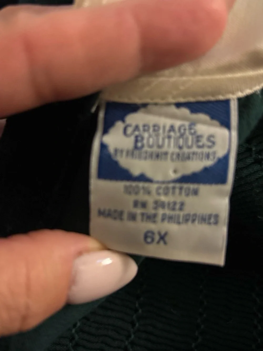 Carriage Boutique Dark Green Velvet Peter Pan Collar Dress